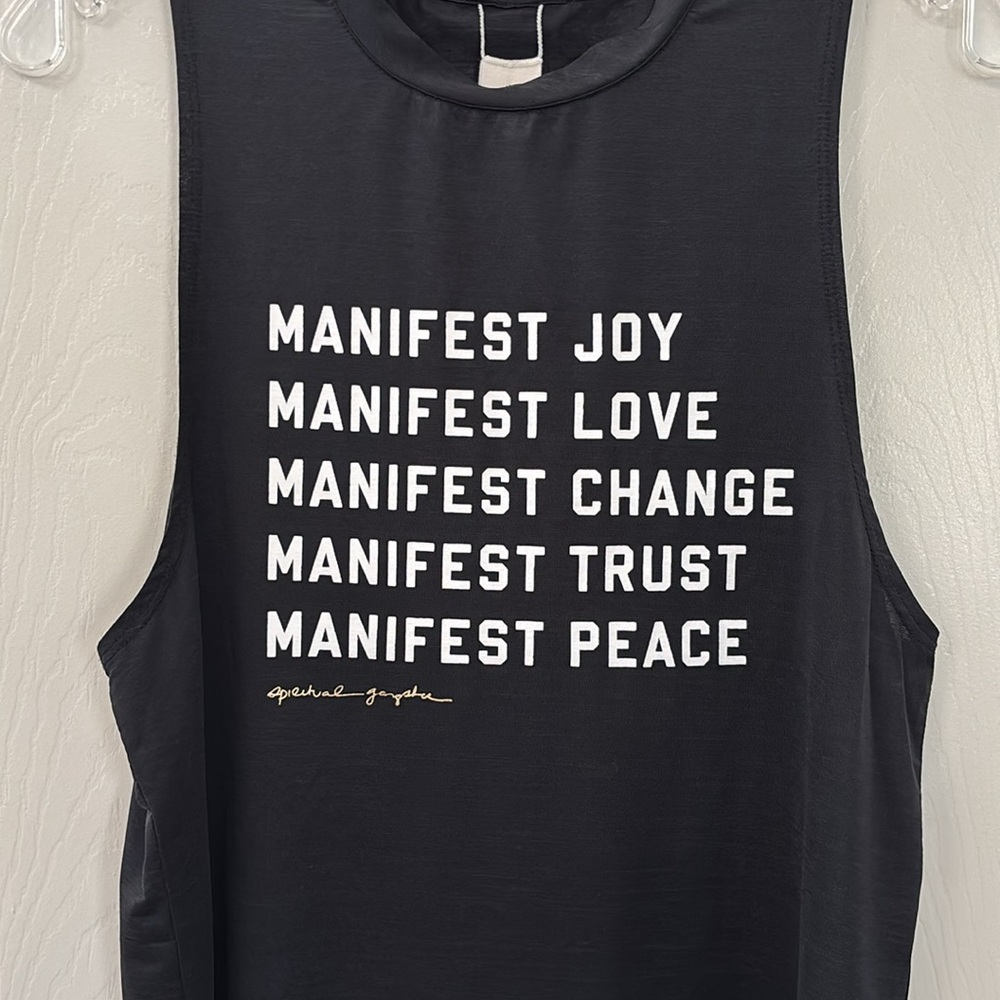 Spiritual Gangster Black Manifest Tank Top Size Medium - Picture 3 of 9